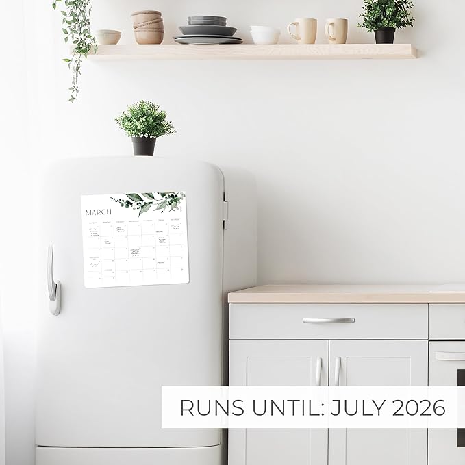 Beautiful 2025-2026 Magnetic Fridge Calendar - Runs From January 2025 Until July 2026 - The Perfect Monthly Refrigerator Calendar for Easy Organizing