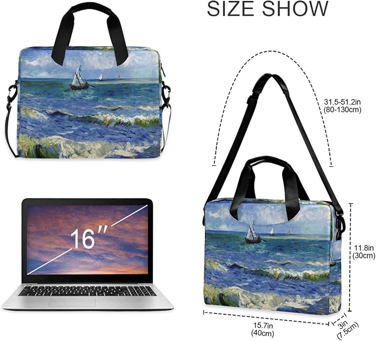 WIHVE Laptop Shoulder Bag 15 14 13inch Laptop Case Bag for Women Men