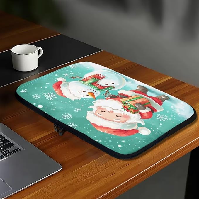 Santa Claus Laptop Protective Sleeve for Girls Laptop Covers with Large Capacity Lap Top Case 13 inch Lightweight Computer Sleeve Bag Suitable Gifts for Holidays Christmas Tablet Bag