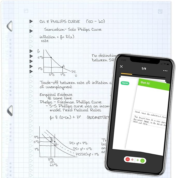 Five Star Loose Leaf Paper + Study App, Notebook Paper, Graph Ruled Filler Paper, Reinforced, 8-1/2" x 11", 200 Sheets per Pack (170055-ECM)