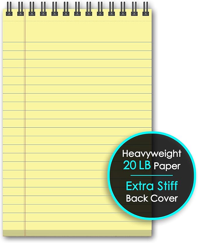 iScholar iQ+ Premium Writing Pad, Canary, 6" x 9", 140 Sheets, Double-Wire (69120)