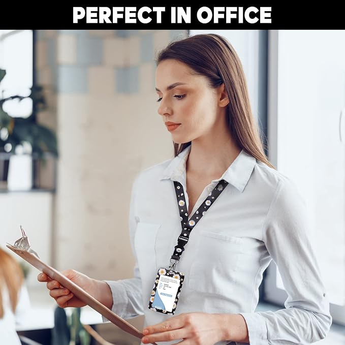 Cute ID Badge Holder with Lanyard Retractable Badge Reel Clip Funny Lanyards for ID Badges Name Tags Keychain for Office Teacher Doctor Student Women Men Nurse Accessories for Work