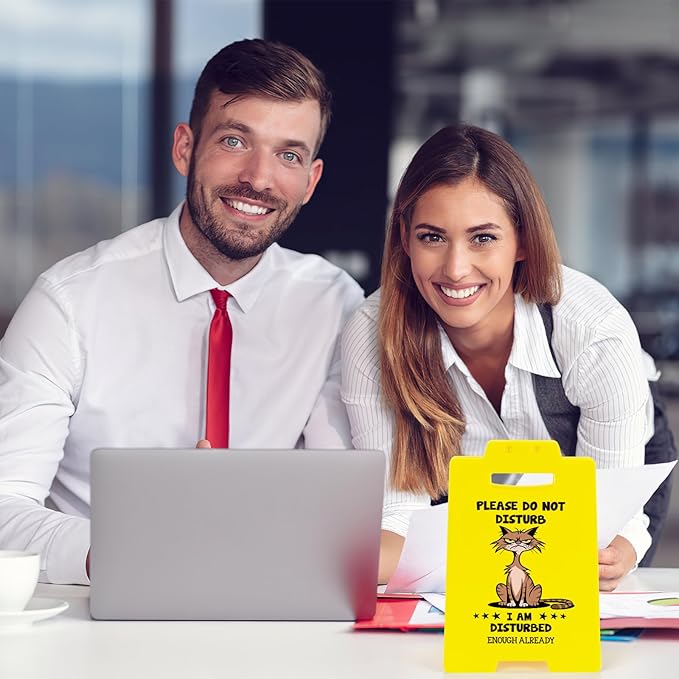 MBL Funny Team Office Gifts - PLEASE DO NOT DISTURB, Funny Fun Gag Desk Sign Cubicle Decor for Coworker Teammate Employee Boss Birthday Christmas White Elephant Under 10 Dollar