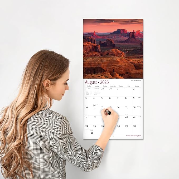 RED EMBER Select - Wonders of Our Amazing Planet 2025 Wall Calendar 12 Month | 12" x 24" Open | Thick & Sturdy Paper | Giftable | Calendar 2025