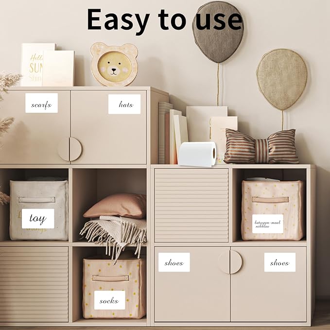 Name Tag Stickers,3.5" x 2.25" White Labels,Waterproof/Oil/Tear Resistant/Ink Won't Smudge (260pcs,1 Roll)