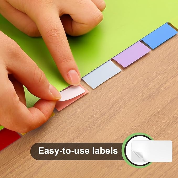 HABGP 96Pcs/12 Set 8 Tab Dividers for 3 Ring Binder, 96 Pcs Multicolor 3 Ring Binder Dividers with Tabs, Page Folder Dividers, Plastic Tabbed File Dividers with Tabs, Three Ring Binder Index Dividers