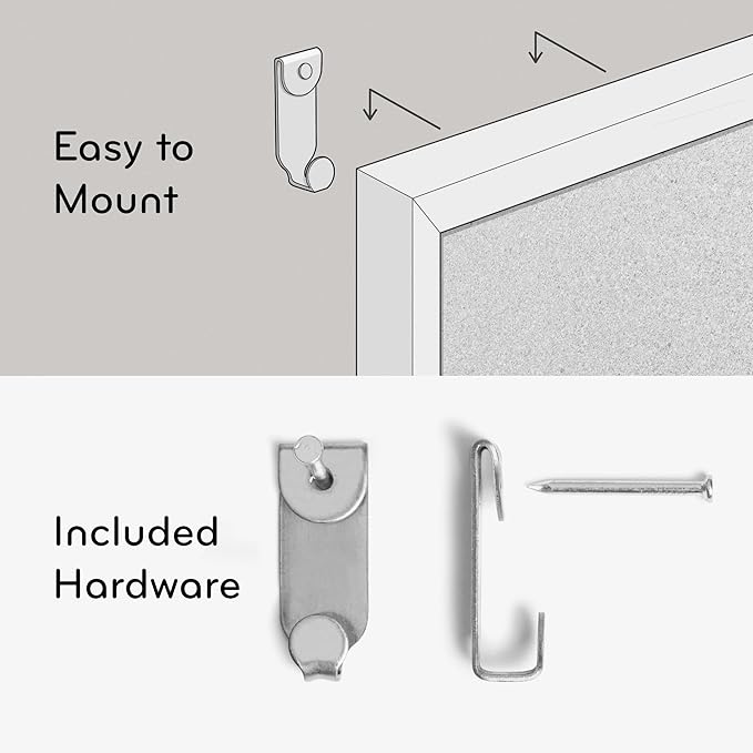 U Brands Cork Bulletin Board, 17 x 23 Inches, Light Birch Wood Frame (265U00-01)