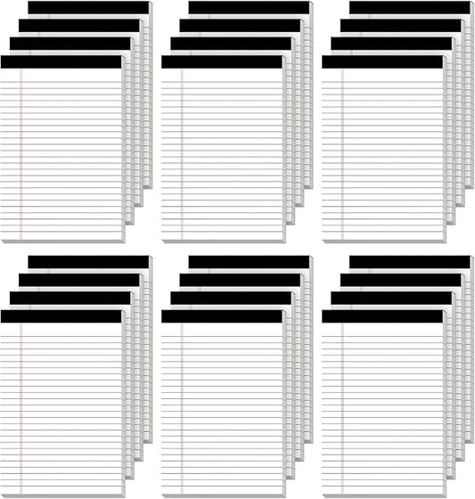 24 Pack of Legal Pad Writing Pads 5" x 8" Notepad 80gsm Recycled Paper Small Legal Pads 25 Lines Note Pads Perforated Legal Pads 720 Sheets Double-Sided Printing Printed Legal Pads for School,