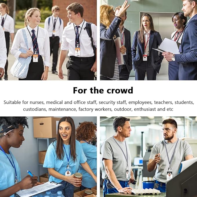 3 Pack Neck Lanyard with ID Badge Holder, Office Strap Lanyards, Stainless Metal Swivel Hook for Name Tag, Badge Holders, Keychains, Card, Red, Orange, Brown