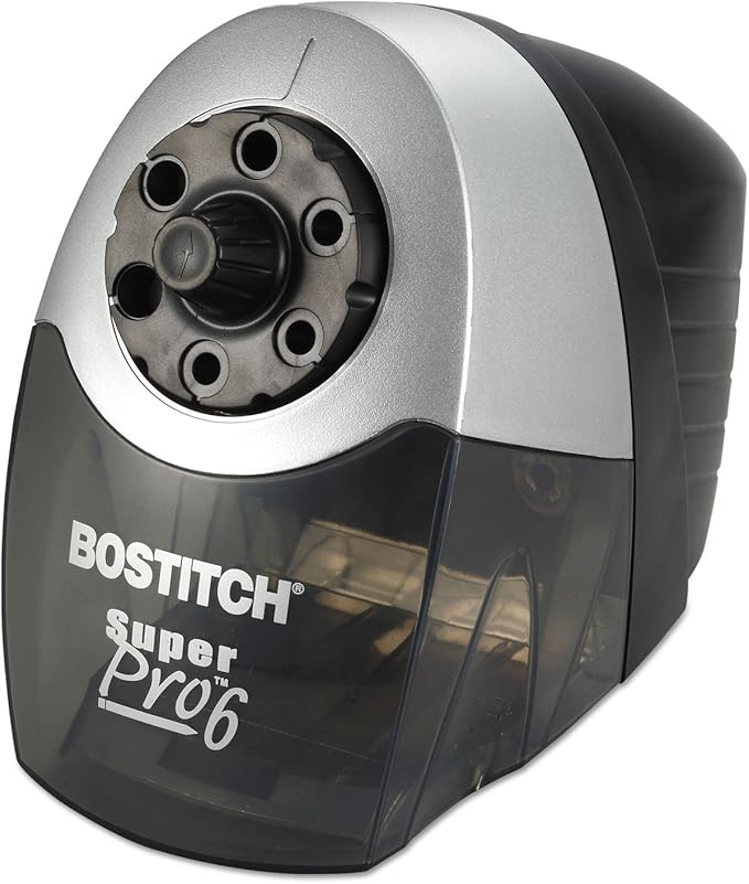 Stanley Bostitch SuperPro6 Commercial Pencil Sharpener with 6 Holes and Industrial Motor, Gray (EPS12HC)