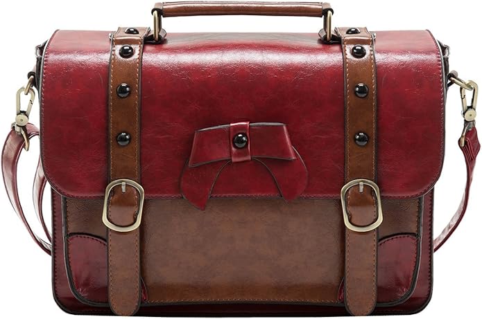 ECOSUSI Vintage Crossbody Messenger Bag Satchel Purse Handbag Briefcase for Women