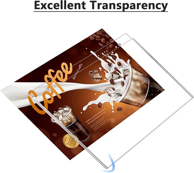 MaxGear Acrylic Sign Holder 11 x 17 inches Wall Mount Sign Holder with Screws Clear Plastic Wall Sign Holder Acrylic Frame for Office, Home, Store, Restaurant, Landscape, 6 Pack