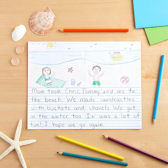 Bright Creations 6 Pack of Blank Books for Kids to Write Stories, Make your Own Comic, Journal, or Book, Paperback (6 Colors, 12 Sheets/24 Pages, 5.5x8.5 in)