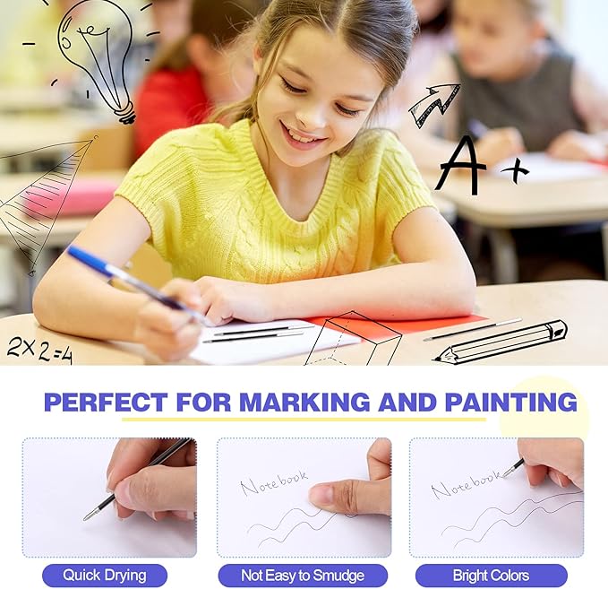 Zonon 30 Pieces Pen Refills Ink Ballpoint Pen Refill 3.9 Inch Replacement Ink Refill Bulk for Retractable Pens Office School Supplies, Medium Point(Blue)