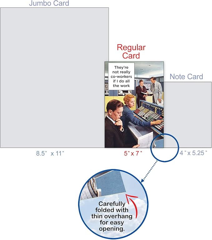 NobleWorks - Hilarious Employment Work Anniversary Card - Funny Retro Notecard for Employees, Coworker - Not Really Co-Workers C4159ANG-WA