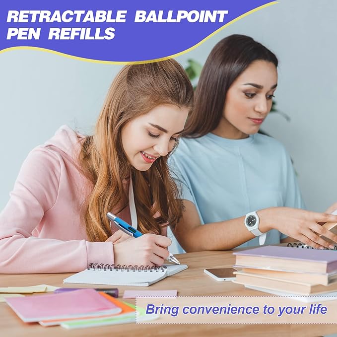 Zonon 30 Pieces Pen Refills Ink Ballpoint Pen Refill 3.9 Inch Replacement Ink Refill Bulk for Retractable Pens Office School Supplies, Medium Point(Blue)