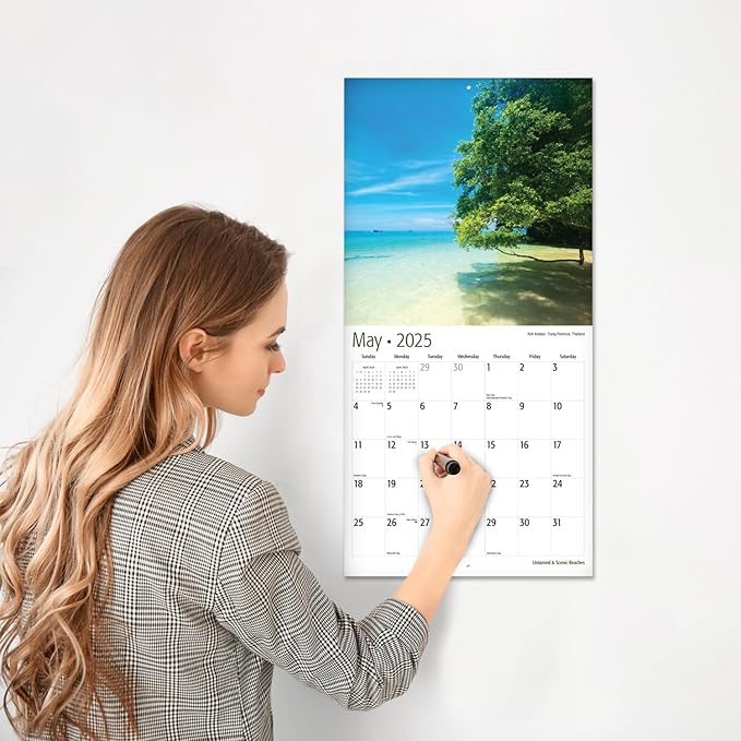 RED EMBER Select - Untamed & Scenic Beaches 2025 Wall Calendar 12 Month | 12" x 24" Open | Thick & Sturdy Paper | Giftable | Calendar 2025