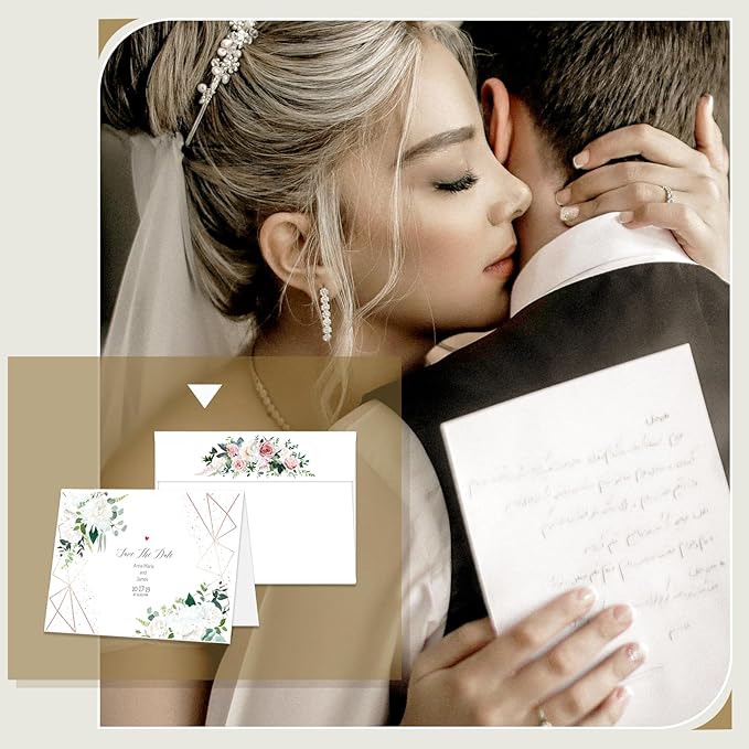 Goefun Blank White Cards with Envelopes 4 x 6 Folded Cardstock and A6 Envelopes Self Seal 100 Pack for Invitations, Wedding, DIY Greeting Postcards, Thank You Cards & All Occasion