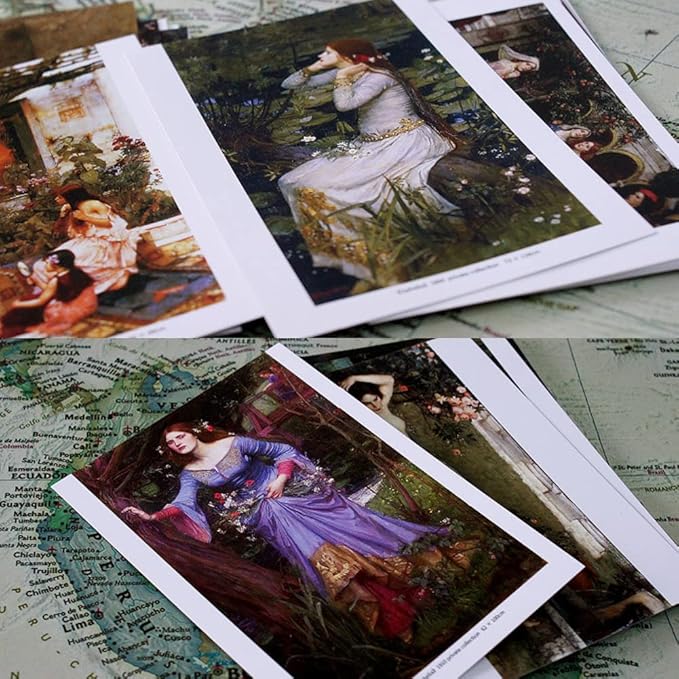 HOSTEESSCHOICE Vintage Art Postcards set of 30 Post card of English Artist John William Waterhouse variety pack Famous Painting Scenery,4 x 6 Inches
