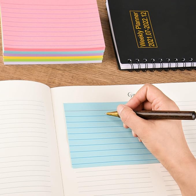 Index Cards 4" x 6" Colored, Ruled Index Cards, Ruled Lined Index Note Cards, Assorted Colors, 4x6 Flashcards for Studying, Blank on Back, Heavy Weight Flash Card 4 x 6, 156 Count (Inches, 4x6)