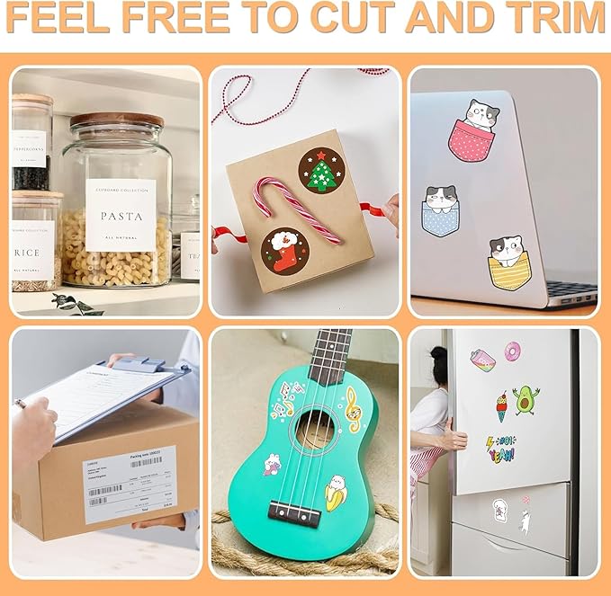 Printable Sticker Paper for Inkjet Printer, 300 Sheets 8.5" x11” Matte Sticker Printer Paper Full Sheet Labels, Sticker Paper for Printer Sticker Labels, for Laser/Inkjet Printers, Letter Size