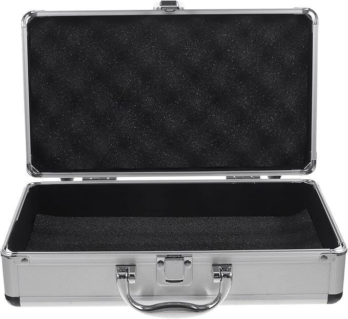 ERINGOGO Aluminum Attache Case - 12inch Lock Metal Briefcase with Ripple Foam, Hard Aluminum Carrying Case for Men, Universal Portable Tool Case for Laptop/Luggage/Instrument White