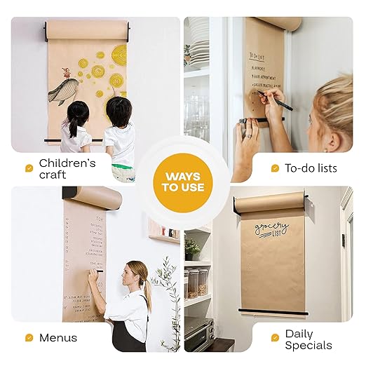 IDL Packaging 18" Wall Mounted Kraft Paper Roll Dispenser & Cutter for Rolls up to 18" Wide and 9" in Diameter - Durable Paper Holder with a Serrated Blade - Wall Mount Set Included