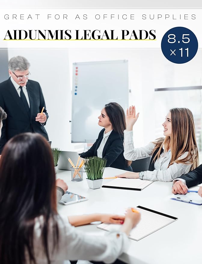 Note Pads 8.5 x 11 Inch, 10 Pack, Legal Pads 8.5 x 11, 30 Sheets Each, Wide/Legal Ruled, White Lined Legal Pads, Micro Perforated, Premium Thick Paper, Paper Pads Lined Writing Pads for School Office
