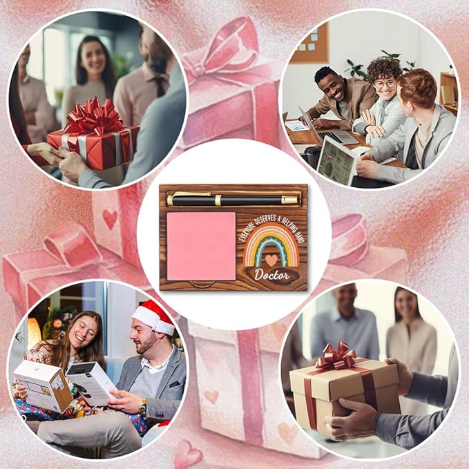 Doctor Sticky Note Holder, Doctor Appreciation Gifts, Thank You Gifts for Doctor, Doctor Birthday Gifts for Men, Doctor Office Decor Self-Stick Note Pad Holders YB384