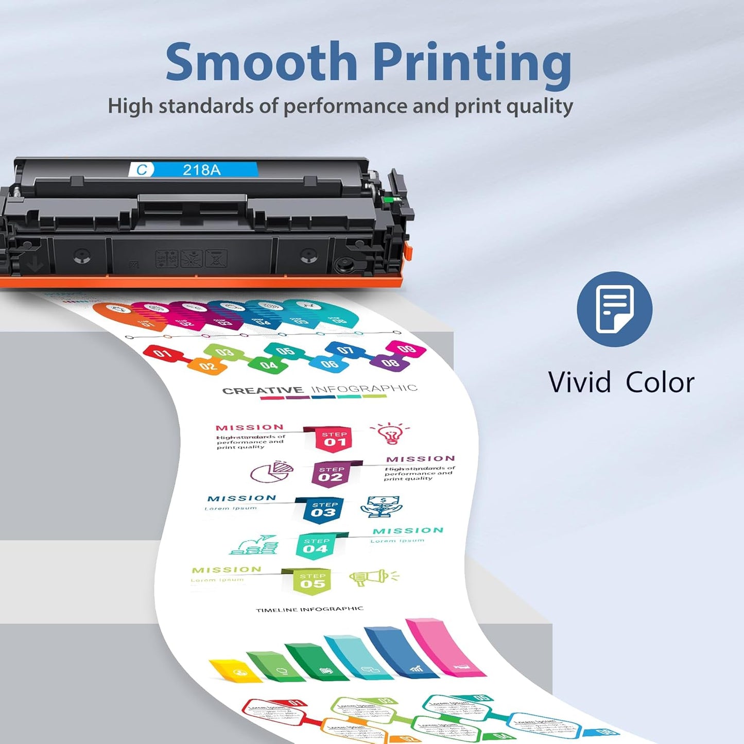 218A Toner Cartridges 4 Pack 3201dw MFP 3301fdw Toner Compatible for 218A 218X Set for Color Pro 3201dw MFP 3301fdw 3301sdw 3301cdw Printer(Black,Cyan,Yellow,Magenta)