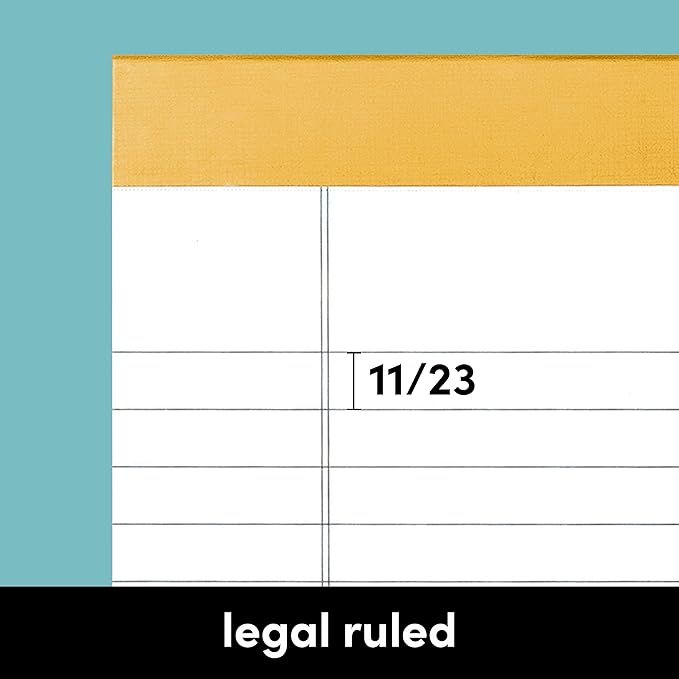 PAPERAGE Lined Legal Pads, (Jewel Tone), 6 Pack, 50 Sheets Each, Wide/Legal Ruled, Note Pads, Paper, 5 inches x 8 inches