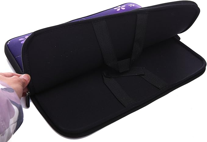 13.3-Inch to 14-Inch Laptop Sleeve Case Neoprene Carrying Bag with Hidden Handles for MacBook/Notebook/Chromebooks (Classic Purple)