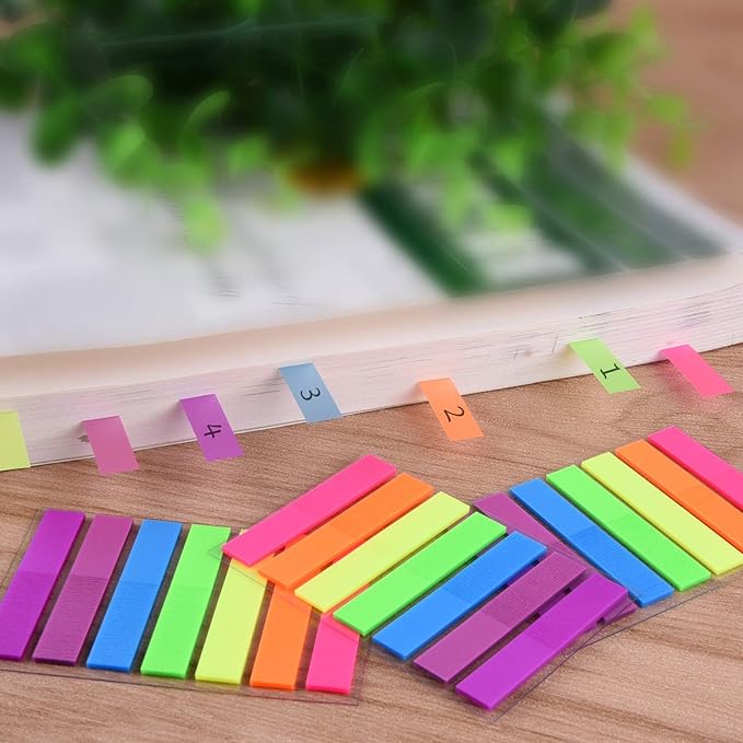 SIQUK 4200 Pieces Flag Tabs Colored Page Markers Sticky Index Tabs Page Flags, 30 Sets 7 Colors