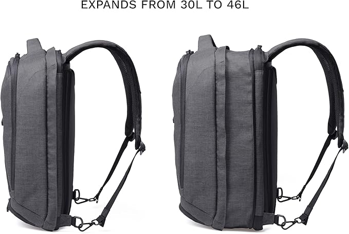 Knack Series 1 Laptop Backpack Fits up to 17 Inch - Knack Bags Carry-On Backpack, TSA Approved, Expandable Travel Backpacks With 4 Day Outfit Capacity (Savile Gray, Large)