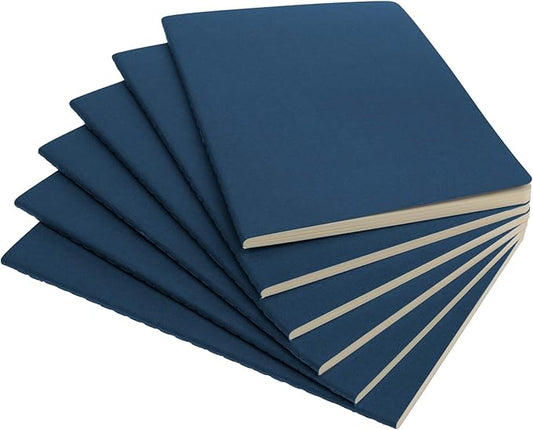 Simply Genius A5 Notebooks for Work, Travel, Business, School & More - College Ruled Notebook - Softcover Journals for Women & Men - Lined Note Books with 92 pages, 5.5" x 8.3" (Navy, 6 pack)