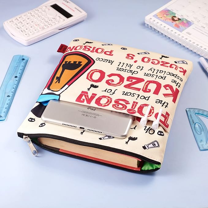 Book Sleeve for Book Lovers, Bookish Book Protector, Book Covers for Paperbacks, Washable Fabric, Book Sleeves with Zipper, Medium 11 Inch X 8.7 Inch