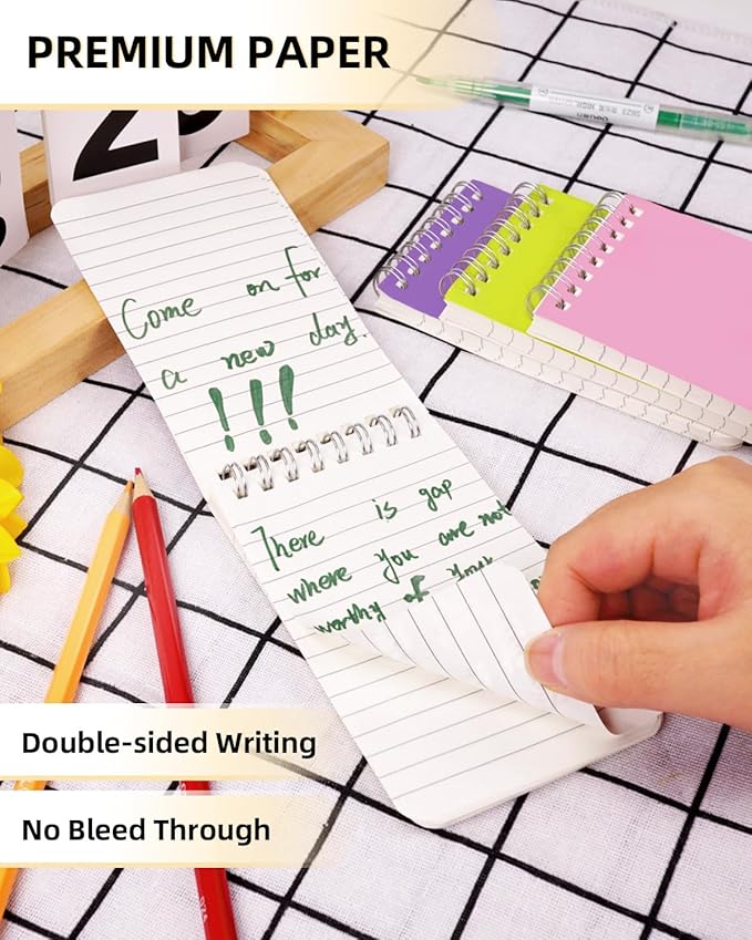 Mini Spiral Notebooks Bulk 3x5 Inch Memo Pads, 30 Packs Small Notepad Top Bound, 10 Vibrant Colored, 60 Sheets/120 Pages Pocket Notepads for Home, School, College, Office, Work, Travel