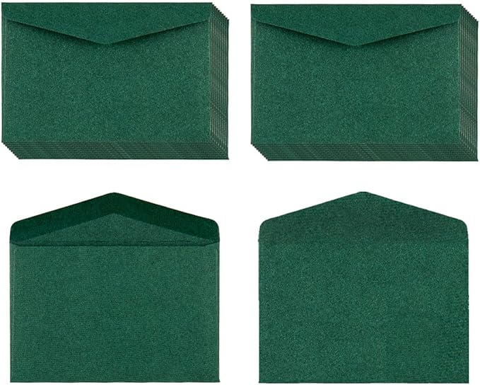 120 Pack Mini Envelopes Christmas Red and Green Envelopes Self-Adhesive Kraft Paper Tiny Pockets for Holiday Small Gift Cards Invitations Business Notes(4.13"×2.76") (Green)