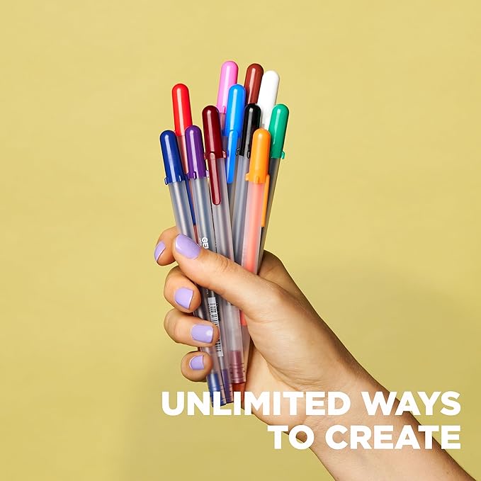 SAKURA Gelly Roll Gel Pens - Fine Point Ink Pen for Journaling, Art, or Drawing - Assorted Colored Ink - 5 Pack