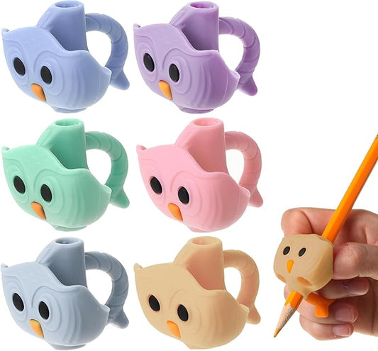 Mr. Pen- Owl Pencil Grips, 6 pcs, Morandi Colors Pencil Grips, Cute Pencil Grips, Pencil Grips for Kids Handwriting, Pencil Grips for Kids, Finger Grips for Pencils, Writing Aids for Kid