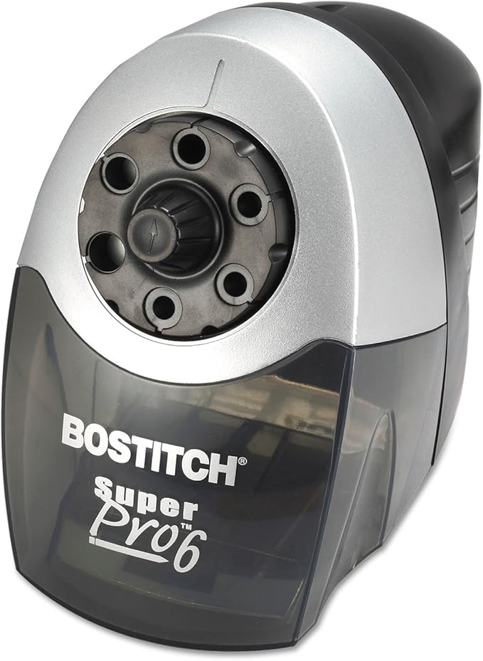 Stanley Bostitch SuperPro6 Commercial Pencil Sharpener with 6 Holes and Industrial Motor, Gray (EPS12HC)