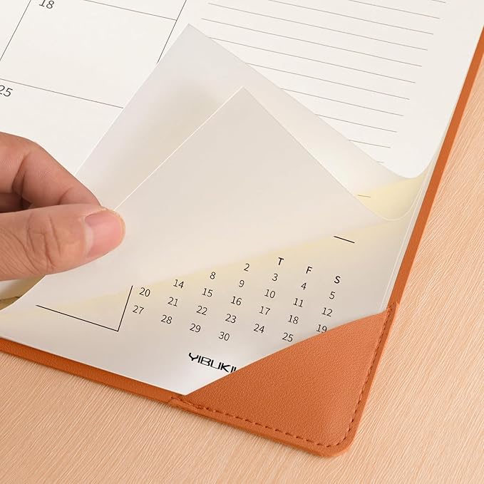 Desk Calendar 2025-2026 with Desktop Mat, 22x17 inch Large Desk Pad Calendar 18 Months Runs from 2025 to June 2026, Big Desk Blotter Calendar for Home Office and School, Brown