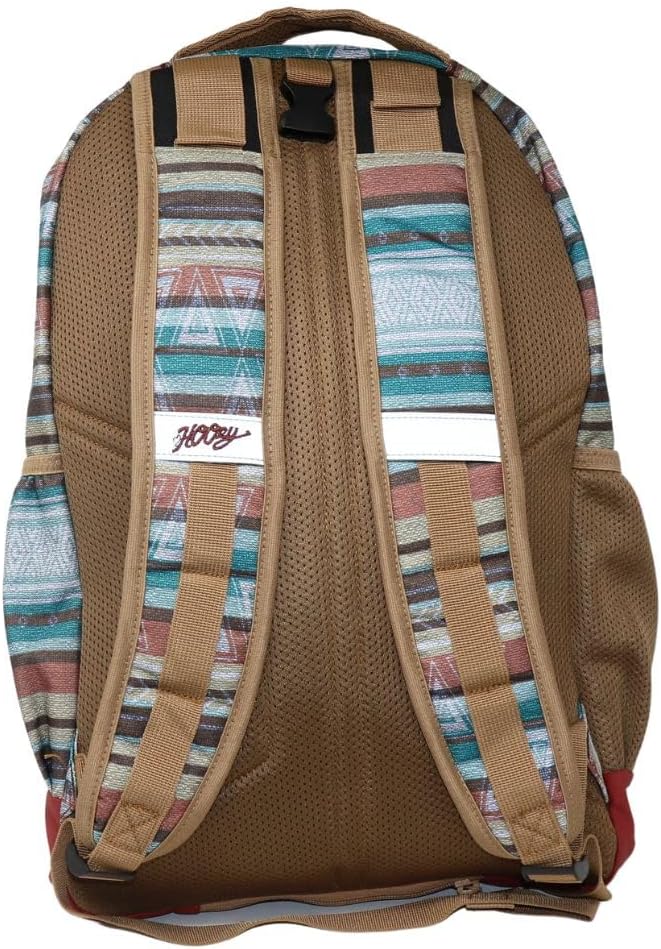 HOOEY Ox 40 Liter Hiking Backpack Rain Cover Hat Strap Laptop Sleeve Hydro Pockets (Serape/Burgundy)