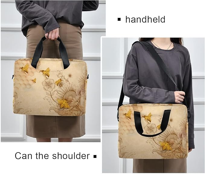ALAZA Honey Bees Wildflowers Laptop Messenger Bag Case Sleeve Briefcase for Men Women, Multi03