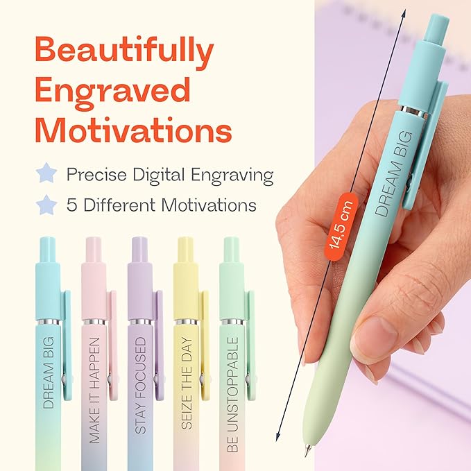 Achievers Inspirational Pen Set for Women - Motivational Quotes Office Gift for Her, Congratulations on Promotion, New Job Gifts Lady Boss Business Pens, Adult Graduation Gifts Stylish Sets (Gradient)