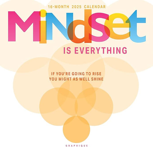 Graphique 2025 Mindset Is Everything Wall Calendar | 12” x 12” | Thick Paper | Home & Office Organizer | Large Monthly Grid | 3 Languages & Marked Holidays | 4 Month Preview Page for 2026