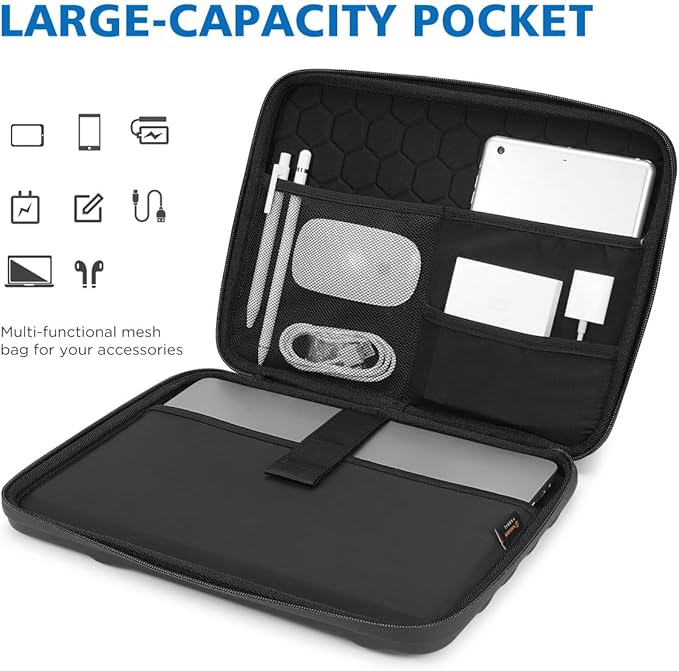 NIDOO 14 inch 13 inch Laptop Sleeve Case Bag for 14" 13" MacBook Pro M3 M2 / 13.6" MacBook Air/ 13.5" Surface Laptop 4 5/14" ThinkPad X1 Yoga Carbon Computer Carrying Case Shockproof Hardshell Handle