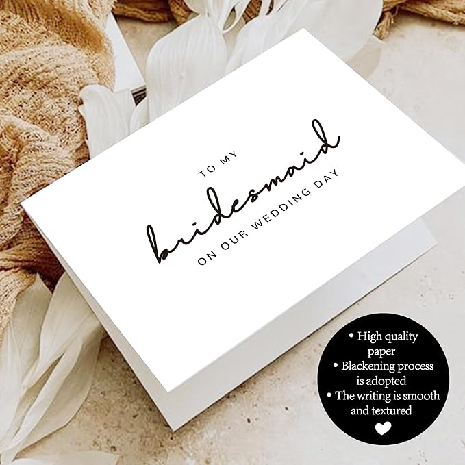 Bridesmaid Proposal Card with Envelope, To My Bridesmaid On Our Wedding Day Cards.（Bridesmaid B）