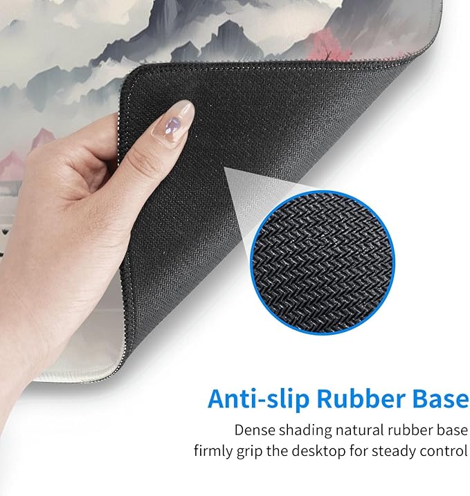 Gaming Mouse Pad Desk Pad,Extended Big Mouse Pad,31.5x11.8 Inch Long Computer Keyboard Mouse Mat Mousepad with 3mm Non-Slip Base and Stitched Edge for Gaming and Office