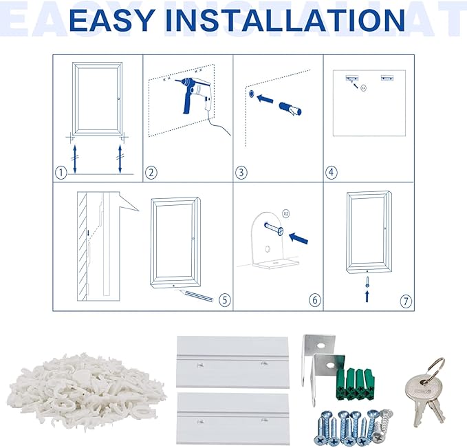 SWANCROWN Outdoor Lockable Letter Bulletin Board Shatter Resistant Display Cases Wall Mount Message Board with Swing Door,36x24 inches